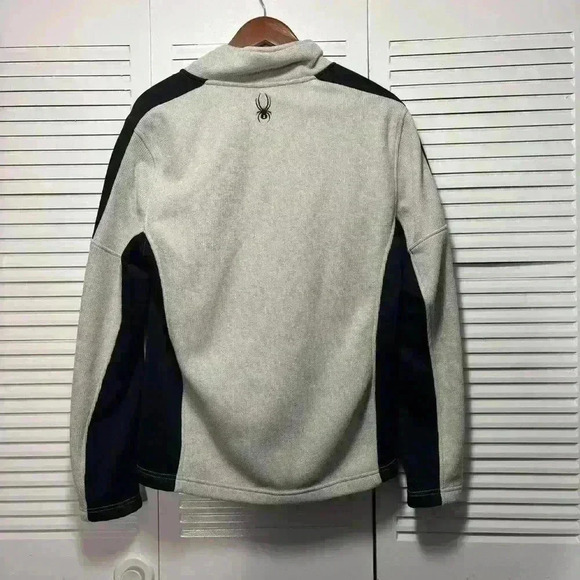 Spyder Mendoza Bonded Fleece Oatmeal Heather Sweater Zip Neck Size Medium - Picture 6 of 6